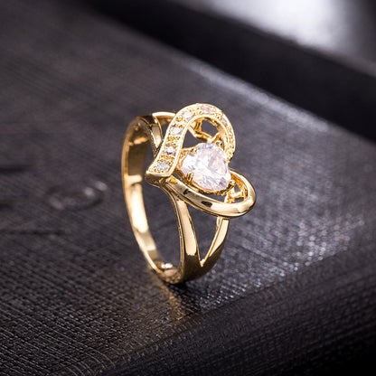 Micro Inlaid Zircon Proposal Wedding Ring