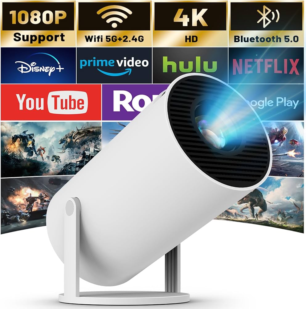 Portable Projector Small Straight Projector For Home Use 180 Degrees Projection Angle Automatic Focus Home Video Projector