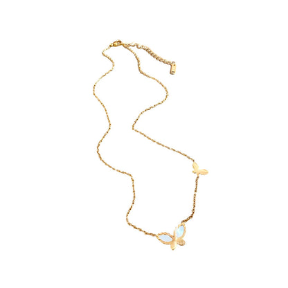 Titanium Steel Irregular Butterfly Necklace Korean Ins Sweet Elegance