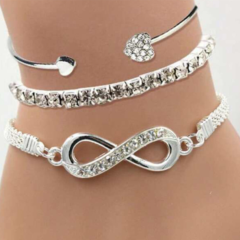 Women's Loving Heart With Opening Bracelet Creative Retro Simple