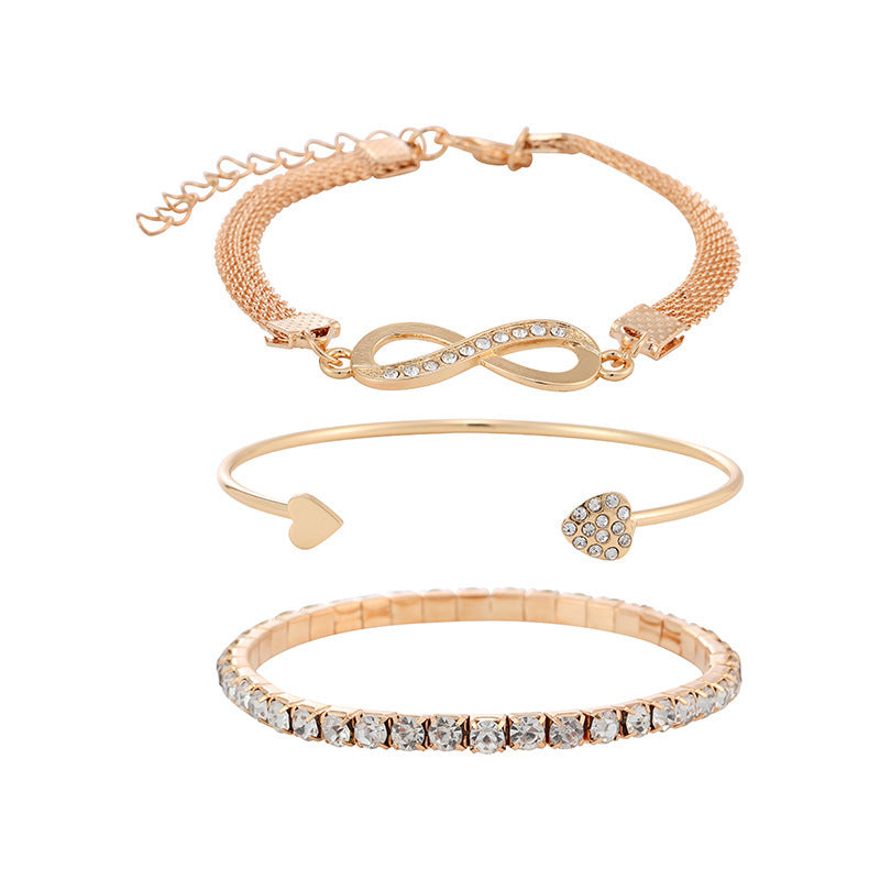 Women's Loving Heart With Opening Bracelet Creative Retro Simple